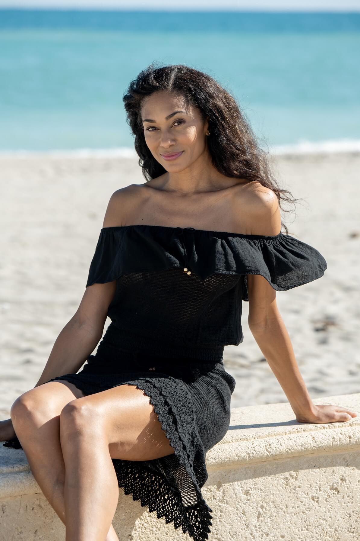 BONITA BLACK OFF-SHOULDER TOP