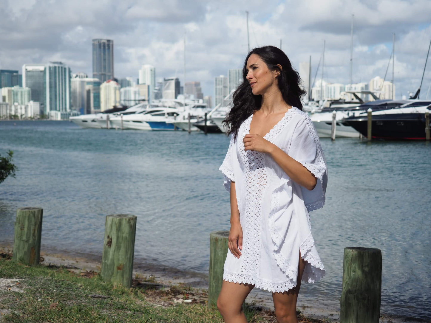 DEL CARMEN DRESS/COVER-UP (White, Gray, Blue, Black)